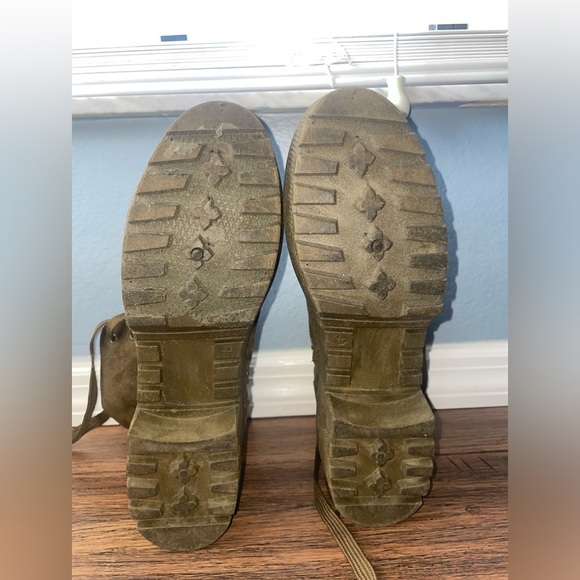 Olive💚combat boots🖤chunky boots place up booties - Picture 3 of 13